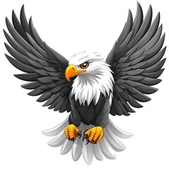 Obraz premium Detailed eagle cartoon with wide wings high resolution picture
