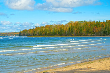 Autumn Scene on the Shore of Lake Michigan