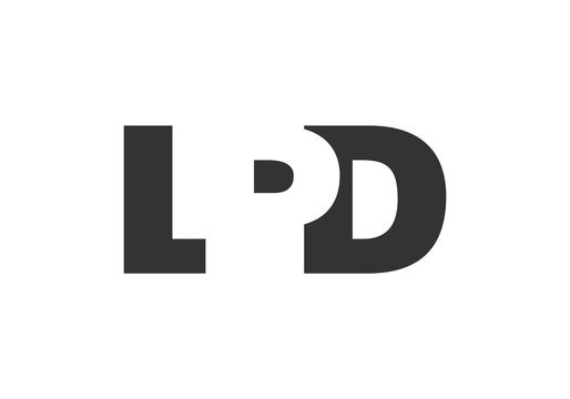 LPD logo design. Initial letter L P D bold font style for tech startups, consulting, corporate branding. Creative company name, headlines typography identity, trendy logotype.