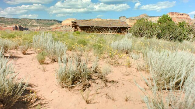 Gimbal shot of Cabin in the Desert