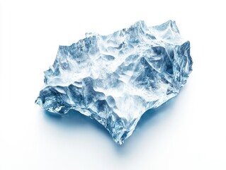 Fototapeta premium Abstract concept of iceberg breaking apart with jagged edge, emphasizing the size and complexity typically obscured by the tip.