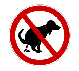 Hunde Toilette Verbotsschild
Vektor Illustration isoliert auf wei&szlig;em Hintergrund
