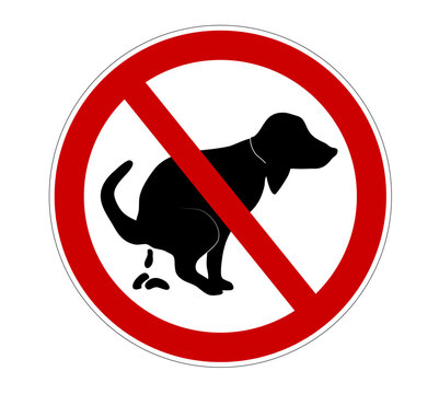 Hunde Toilette Verbotsschild
Vektor Illustration isoliert auf wei&szlig;em Hintergrund

