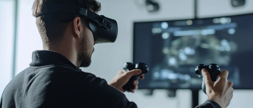 Engineers designing AI powered interactive video gaming systems, high-tech gaming studio with real-time player interaction data and AI-driven game mechanics, High-tech style