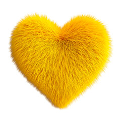 Fluffy Yellow Heart Shaped Pillow Soft Cozy Love