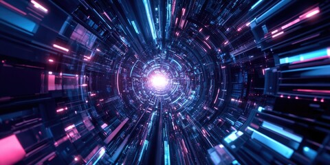 Naklejka premium Intricate tunnel with vibrant crystal formations