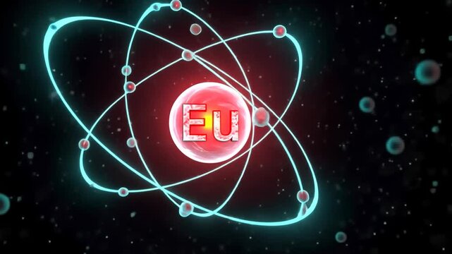Glowing atomic model animation