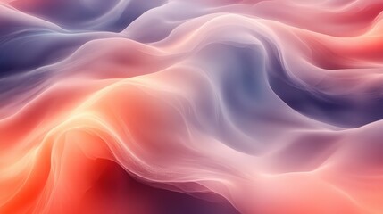 Obraz premium Soft Flowing Abstract Waves in Vibrant Colors of Red and Blue