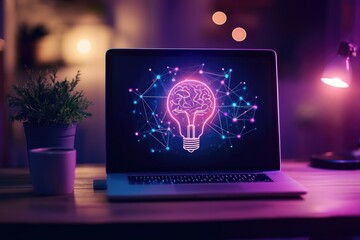 Laptop Screen with Idea Concept