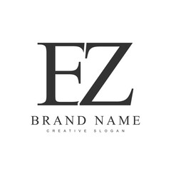 EZ trendy logotype template. Initial letter e and z classic font style. Creative logo for company name or identity.