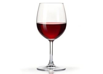 Elegant Red Wine Glass on White Background &ndash; High-Quality Stock Image,  High-quality red wine glass isolated on white background&mdash;perfect for ads, menus, and designs.
