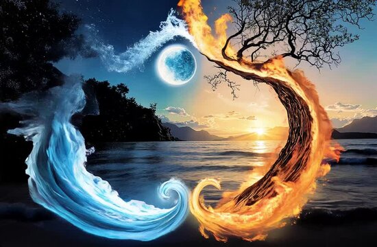 Symbol of the spring equinox, night and day, water and flame