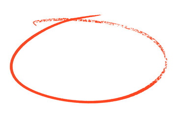 Quickly drawn red outline of text. Marker encircle, vector illustration.