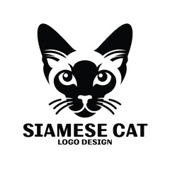 Siamese Cat Vector Logo Design