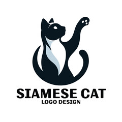 Siamese Cat Vector Logo Design