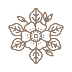 Cistus Creticus Flower Line Art Illustration