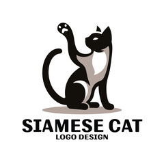 Siamese Cat Vector Logo Design