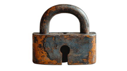 Secure metal padlock on a white background