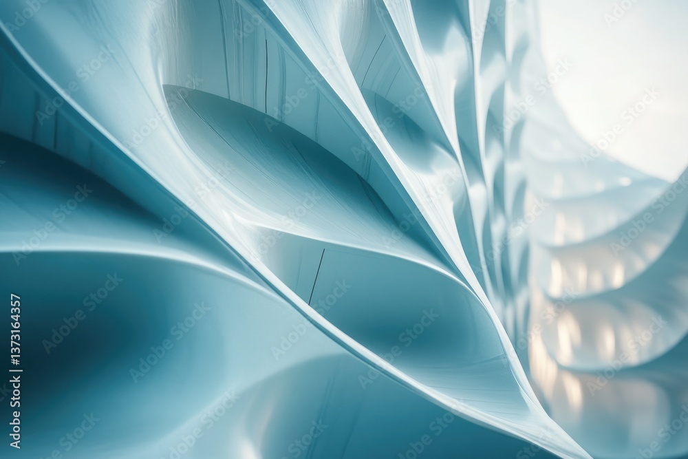 Aufkleber A stunning abstract image featuring smooth, swirling blue and white shapes creating a sense of fluidity and motion.