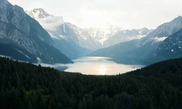 Mountain lake surrounded