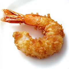fried shrimp on white background