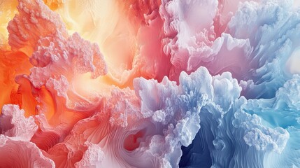 An immersive dance of colors and shapes, where fluid motion and intricate patterns form a mesmerizing 3D abstract visualization.