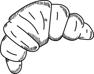 Hand-Drawn Croissant Sketch