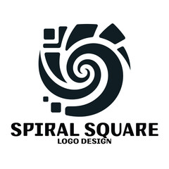 Spiral Square Vector Logo Design