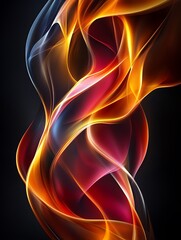 Abstract digital art showcasing colorful flowing energy ribbons on black