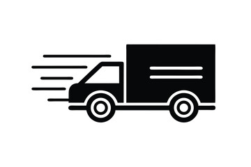 Delivery truck with trailer icon illustration
