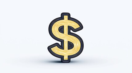 Obraz premium Dollar Sign, 3D, Simple Design