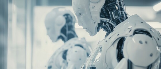 Engineers designing AI powered robotic exoskeletons, high-tech rehabilitation center with real-time patient mobility data and AI-driven wearable technology, High-tech style