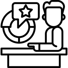 Manager Review line icon