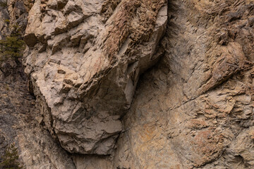 Natural Rock Formation in a Canyon Landscape, BC, Canada