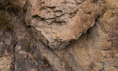 Rocky Cliff Face with Textures in a Natural Setting in British Columbia, Canada
