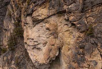 Rugged Cliff Face with Visible Textures in BC, Canada