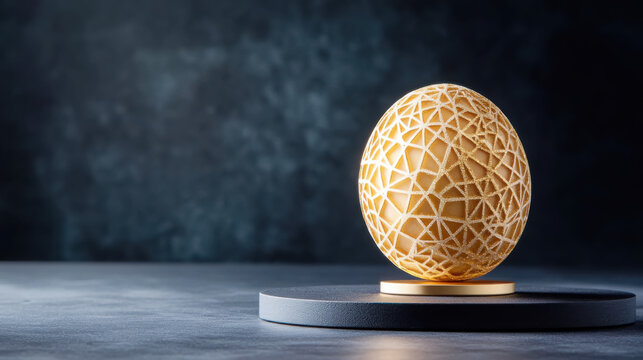 Innovative sculptural design of futuristic 3d printed bread on display platform