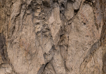 Detailed Close-Up of Rocky Cliff Surface in BC, Canada