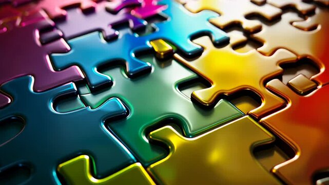 Abstract background showcases colorful array of unsolved puzzles, Ai Generated.