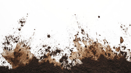 Realistic Soil Splatter and Dirt Texture on Transparent Background – Isolated Earthy Element for Design, Gardening, or Agricultural Projects