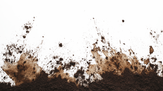 Realistic Soil Splatter and Dirt Texture on Transparent Background – Isolated Earthy Element for Design, Gardening, or Agricultural Projects