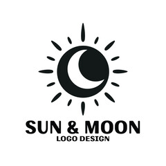 Sun & Moon Vector Logo Design