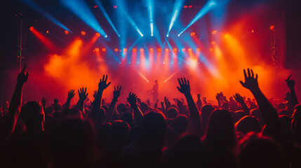 Energetic Concert Crowd Silhouette