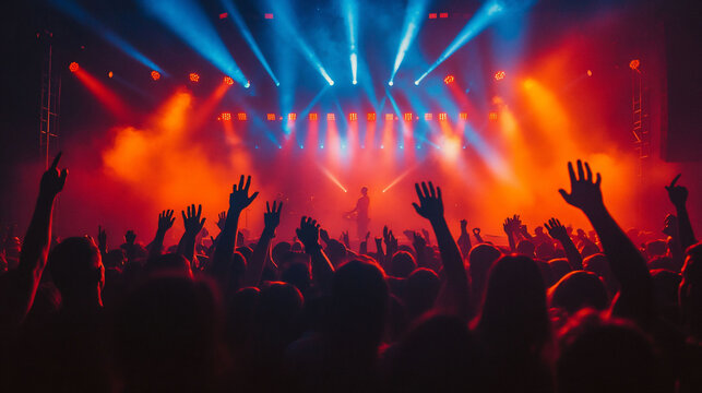 Energetic Concert Crowd Silhouette