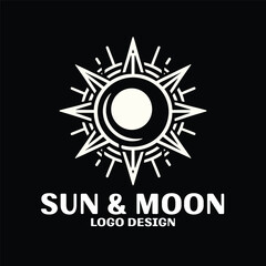 Sun & Moon Vector Logo Design
