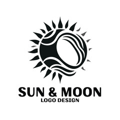 Sun & Moon Vector Logo Design