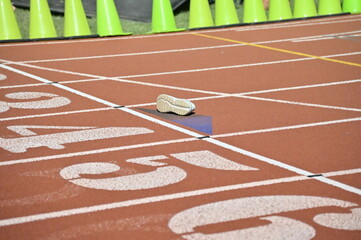 Running Shoe on a Track