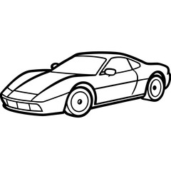 Obraz premium Black sports car vector illustration isolated on white with sleek design and shiny chrome details
