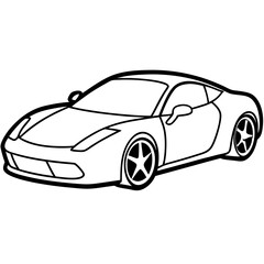 Obraz premium Black Sports Car Vector Illustration on White Background