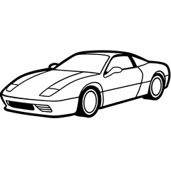 Obraz premium Black Sports Car Vector Illustration with Shiny Chrome and Classic Design